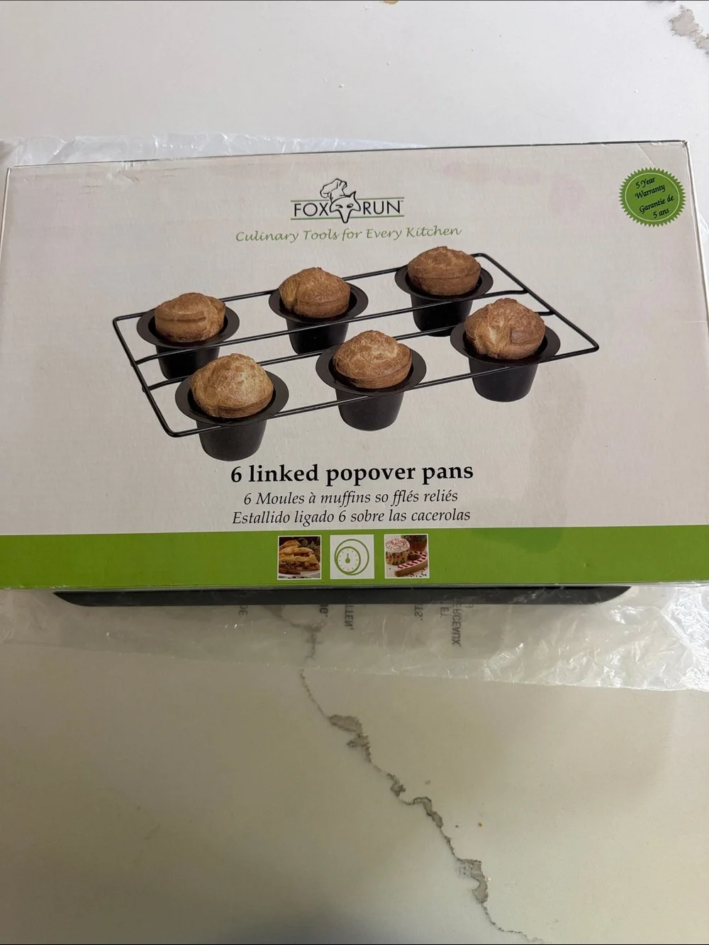 Black 6-Linked Popover Pan